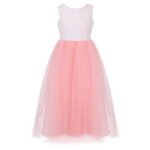 White lace top flower girl dress with pink tulle skirt (2)