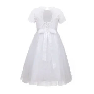White lace tulle flower girl dress (1)