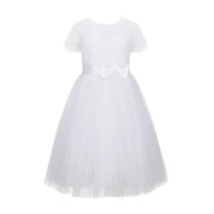 White lace tulle flower girl dress (6)