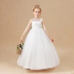 White princess dress for girls (2)