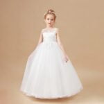 White princess dress for girls (3)