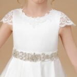 White satin flower girl dress (7)