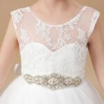 White tulle ball gown flower girl dress (5)