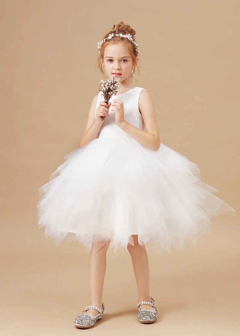 White tutu flower girl dress (1)