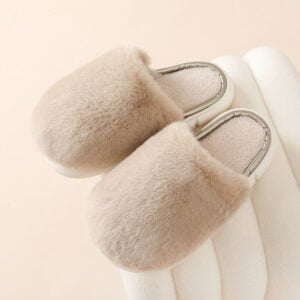 Women's faux fur slider slippers - Brown-Fabulous Bargains Galore