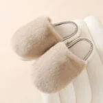 Women's faux fur slider slippers - Grey-Fabulous Bargains Galore