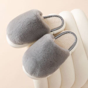 Women's faux fur slider slippers - Brown-Fabulous Bargains Galore