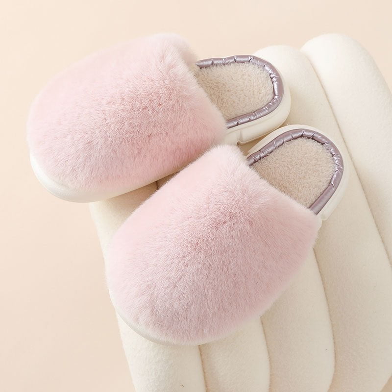 Pink fluffy slider sales slippers