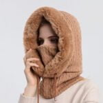 Women's winter balaclava hood - Light Pink-Fabulous Bargains Galore