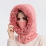 Women's winter balaclava hood - Light Pink-Fabulous Bargains Galore