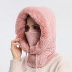 Women's winter balaclava hood - Dark Pink-Fabulous Bargains Galore