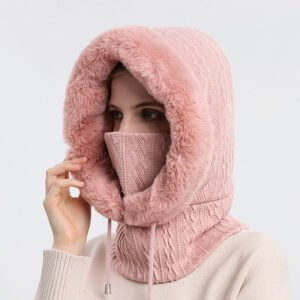 Women's winter face balaclava - Light Pink