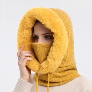 Women's winter face balaclava - Yellow