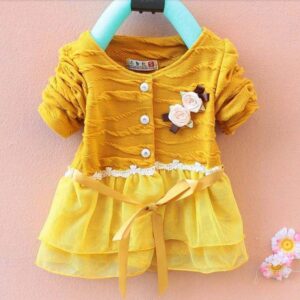 Yellow party dress for baby girl (1)