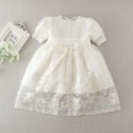 baby girl lace christening gown with bonnet-ivory (6)