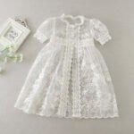 baby girl lace christening gown with bonnet-ivory (7)