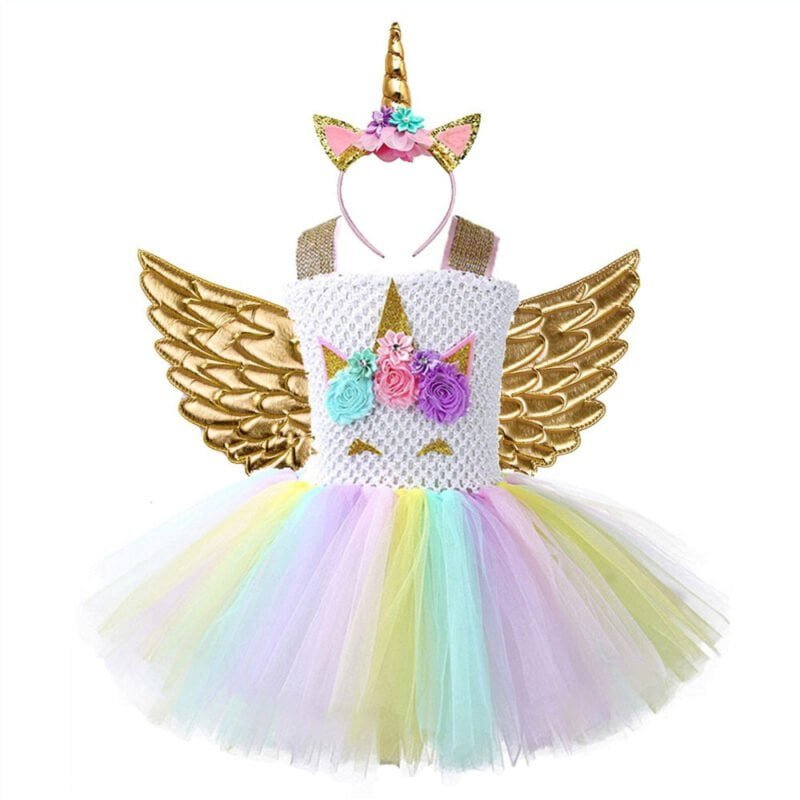 Baby girl unicorn dress - Pastel