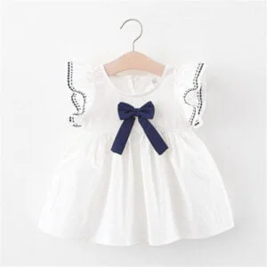 Baby girl cotton summer dress - White