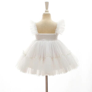 Baby girl tulle ruffle dress - Ivory-Fabulous Bargains Galore