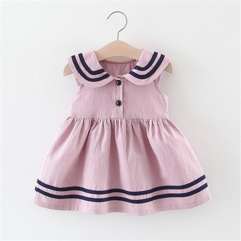 Summer cotton dress for baby girl - Pink