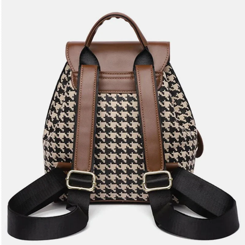 Canvas leather mini backpack - Brown-Fabulous Bargains Galore