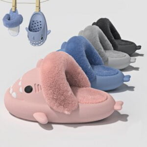 Fluffy shark slippers - Pink-Fabulous Bargains Galore