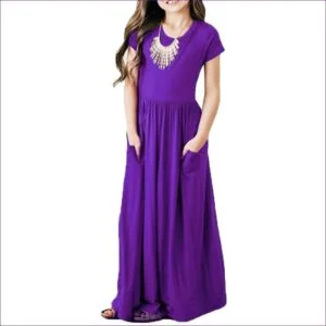 little girl summer maxi dress-purple