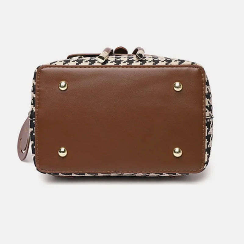 Canvas leather mini backpack - Brown-Fabulous Bargains Galore