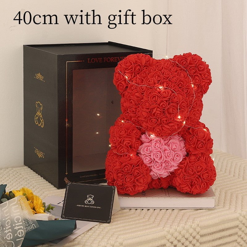 rose teddy bear gift box