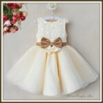 Champagne flower girl dress for age 4-5 years-Fabulous Bargains Galore