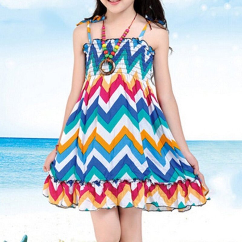 Girls beach dress with ruffles