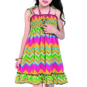 Girls beach dress with smocked bodice