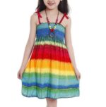 Little girl beach dresses-rainbow 6
