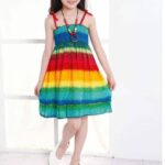 Little girl beach dresses-rainbow