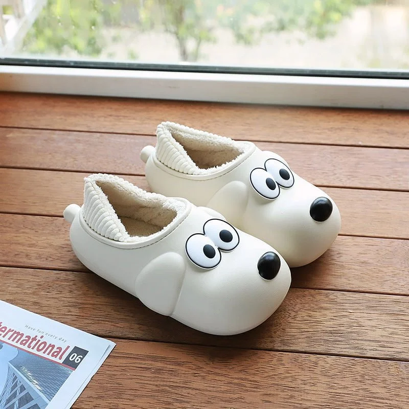 White dog slippers new arrivals