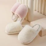 Women's faux fur slider slippers - Grey-Fabulous Bargains Galore