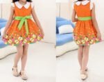 girl a line summer dress-orange (2)