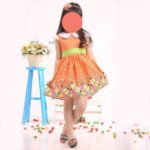girl a line summer dress-orange (4)
