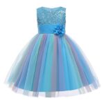 girl rainbow sequin dress-blue (3)