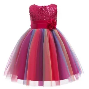 girl rainbow sequin dress-fuchsia (1)