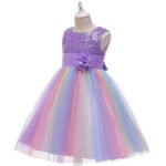 girl rainbow sequin dress-purple (2)