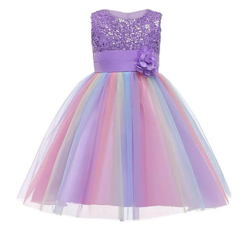 girl rainbow sequin dress-purple (3)