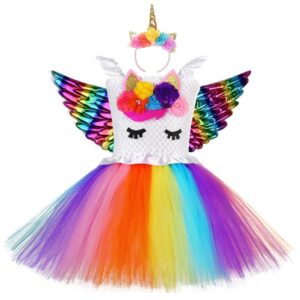 Girls unicorn dress - Rainbow