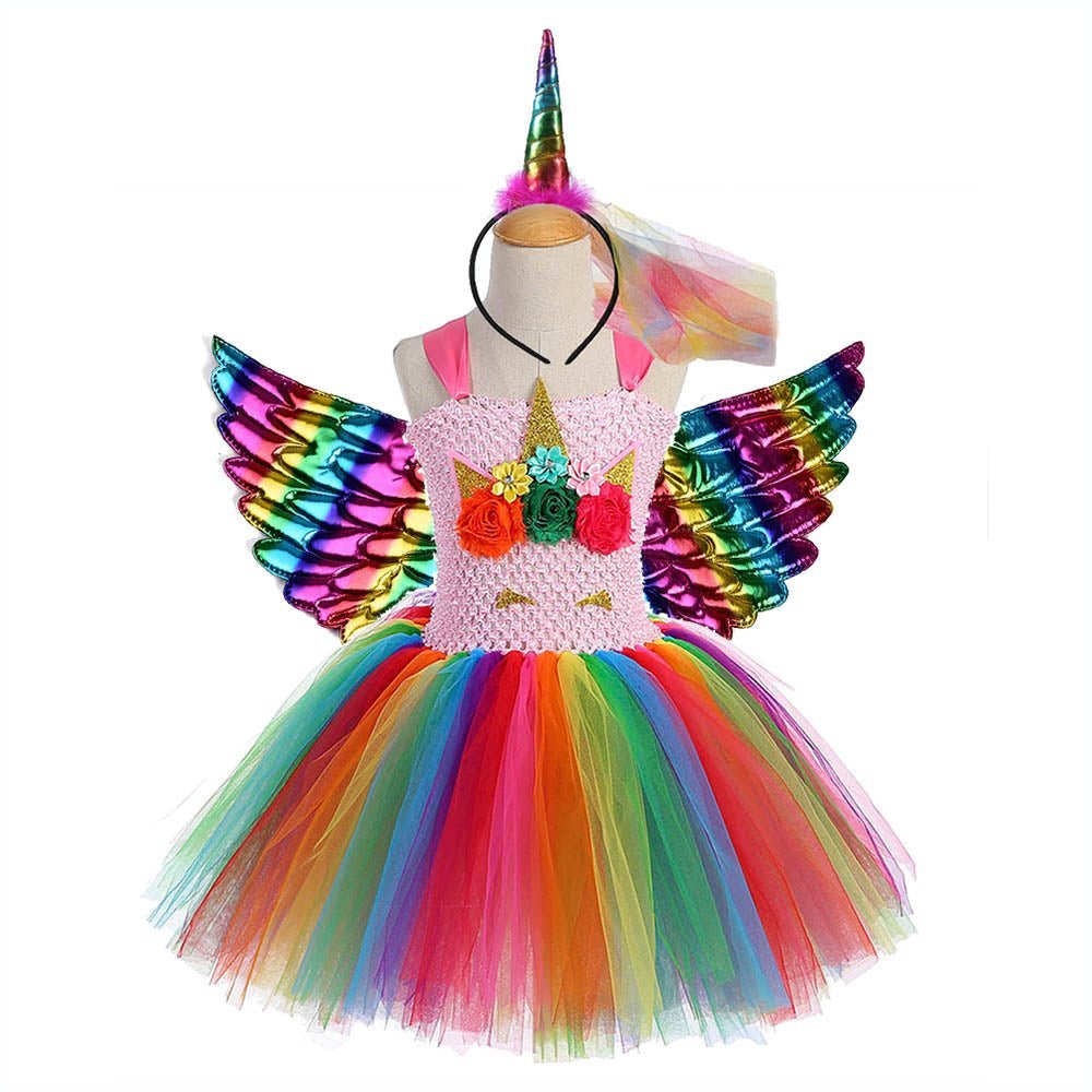Buy Girls Unicorn Dress Rainbow Fabulous Bargains Galore