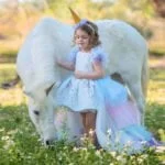 Girls rainbow unicorn dress with fairy wings-Fabulous Bargains Galore