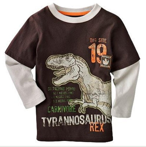 little boy dinosaur t shirt -long sleeve