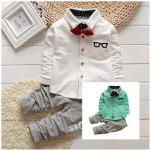 Baby boy 2 piece set in white up to 4 years-Fabulous Bargains Galore