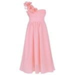 One shoulder flower girl dress