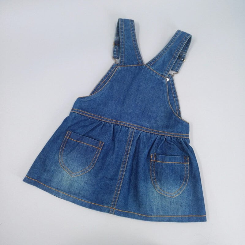 Flower embroidered baby dungaree dress-Fabulous Bargains Galore