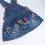 Flower embroidered baby dungaree dress-Fabulous Bargains Galore